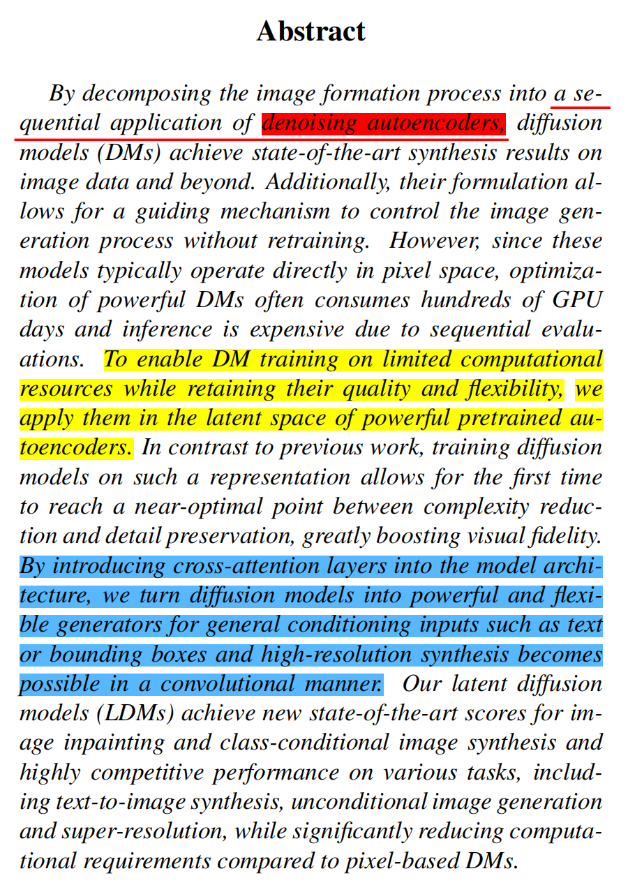 Latent Diffusion Model Abstract